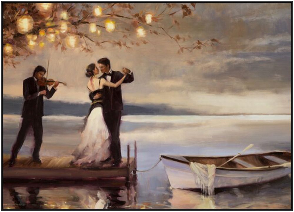 油画卧室装饰画床头房间温馨客厅玄关恋人女情侣壁画