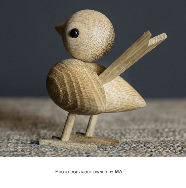 设计师原创100%纯手工实木雕刻经典饰品摆件木偶礼盒小麻雀