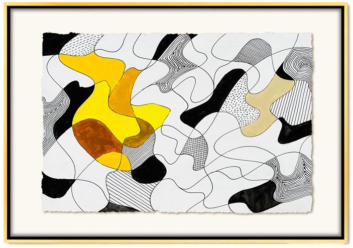 西方立体主义巴塞尔金箔工艺现代艺术实木框装饰画