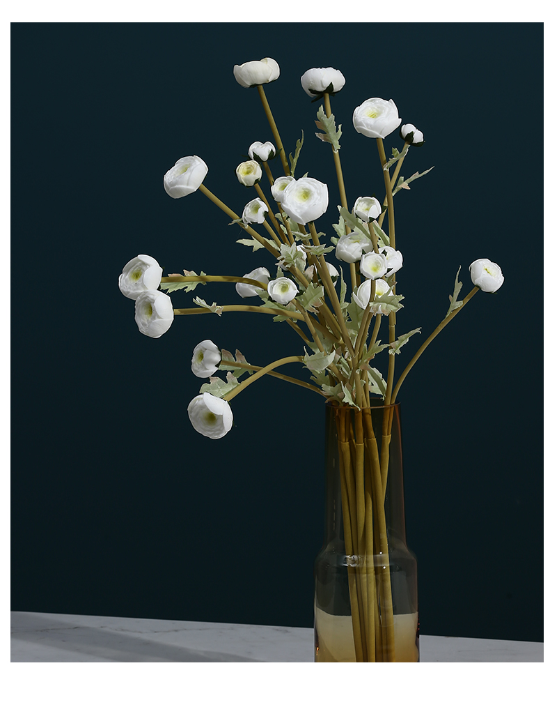 best west 白茶花 手感仿真花花束摆件餐桌装饰假花摆花花艺轻奢