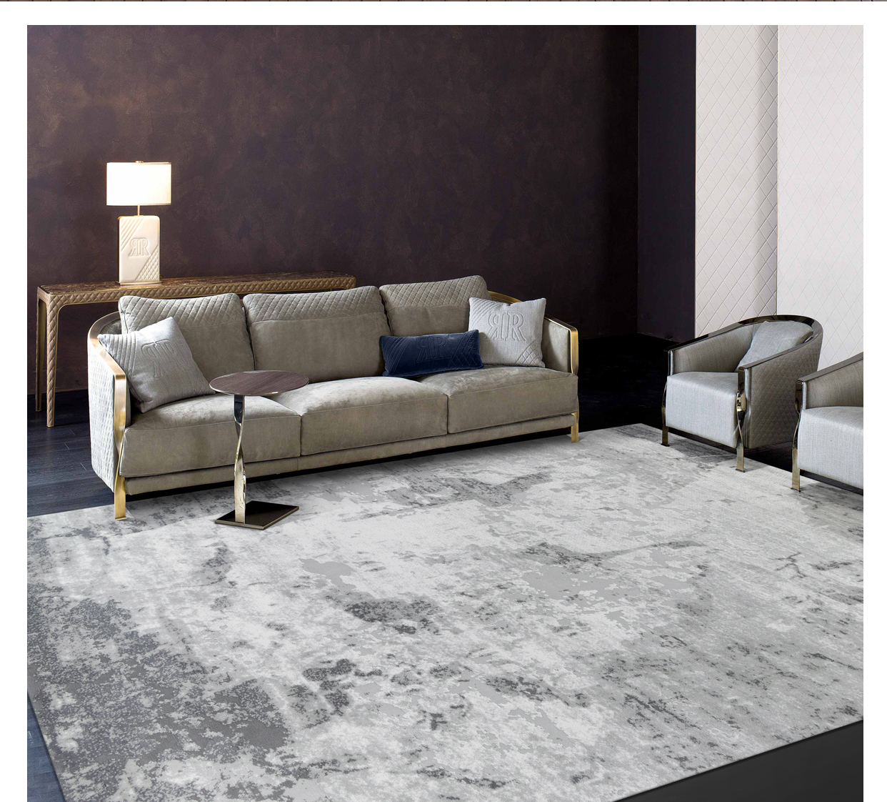 柏格地毯 现代灰色客厅地毯