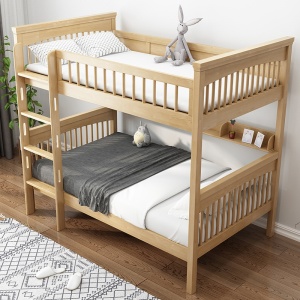 北欧实木高低子母床高架床双层床上下铺宿舍床儿童床白蜡木上下床