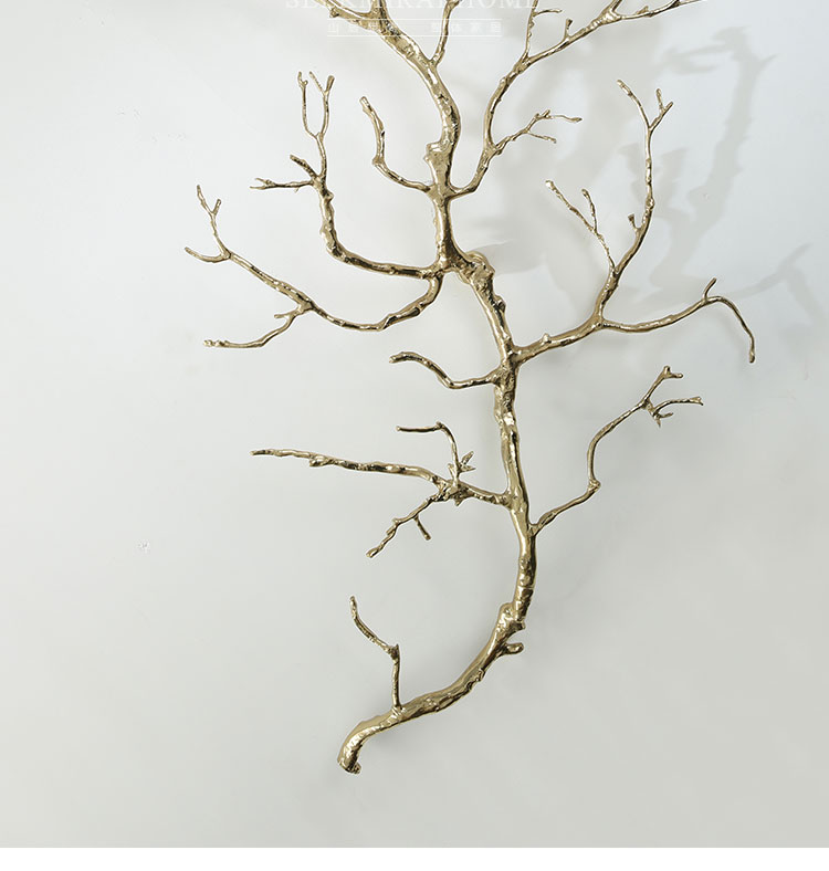 金属铜工艺品树枝小鸟摆件 美式家居软装饰品样板间玄关摆饰小树