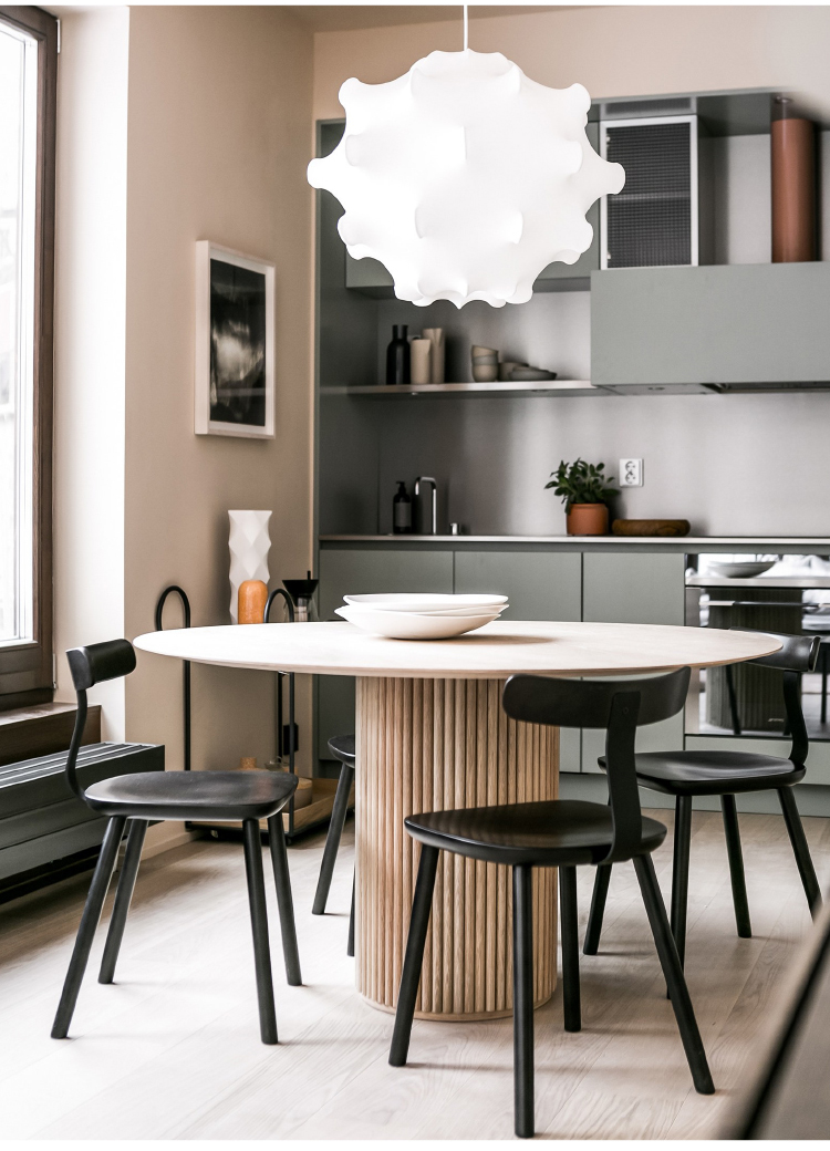 woodset 北欧风丹麦圆餐台侘寂风实木设计师ins风餐桌